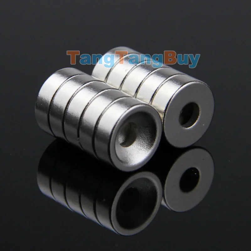 OMO Magnetics 100 шт. супер сильные Круглые неодимовые потайные кольцевые магниты 12 мм x 4