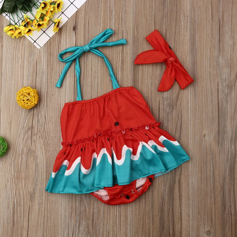 Imcute новинка 2019 Модный Купальник для маленьких девочек с ремешком в виде арбуза