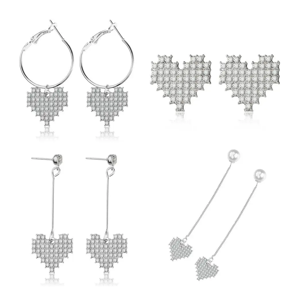 SexeMara заявление большое сердечко серьги для женщин Bijoux Кристалл Висячие 2019 модные