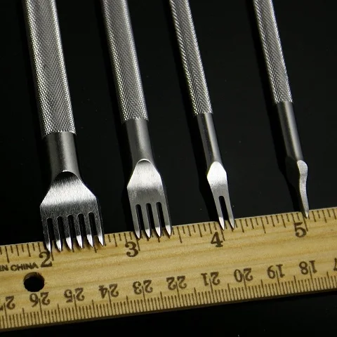 3mm Sliver 8 стилей, 4 шт., 3 мм, 4 мм, дырокол для кожаных инструментов, инструмент для шитья, дырокол, серебристый, черный, золотой, Retor, зубец, инструменты для рукоделия кожи - Цвет: 3mm Sliver