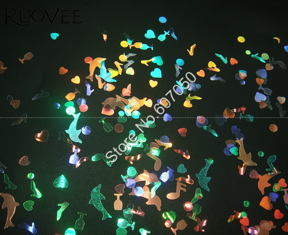 Смешанные размеры белые дельфины блестящие с красочным светлым оттенком