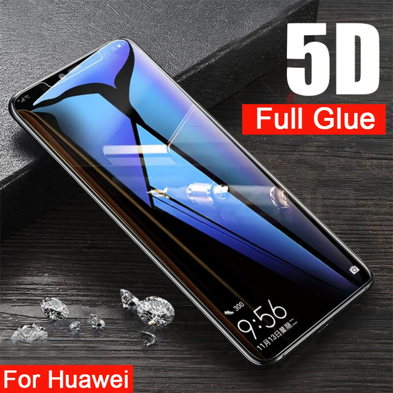 5d закаленное стекло с полным клеем для huawei p30 lite полное покрытие защита экрана tremp