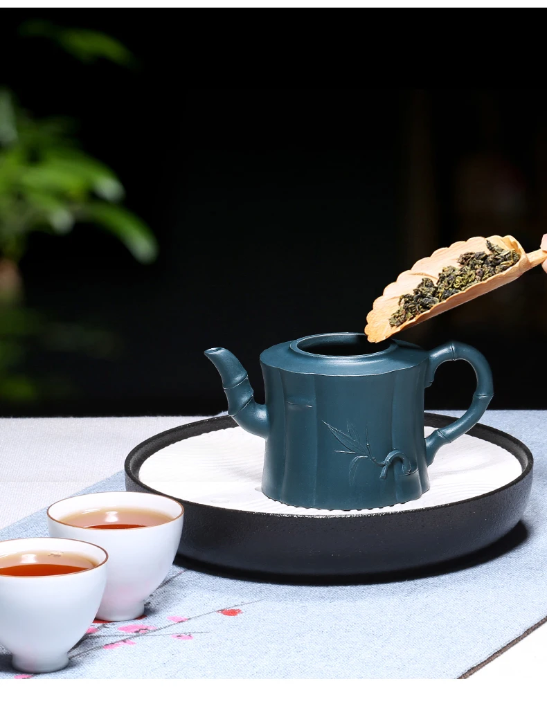 250cc подлинный исинский чайник Bamboo Pot Master ручная работа, из фиолетовой глины зеленый пивоваренный чай Zisha чайный набор Чай Чайник Чайная посуда