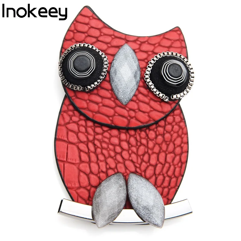 Inokeey Leather OWL Winter Brooch Pins For Women and Men Jewelry Gift 2 Ways Using | Украшения и аксессуары