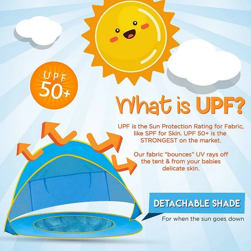 Прямая поставка детский пляжный тент всплывающий Забавный портативный 50 + УФ
