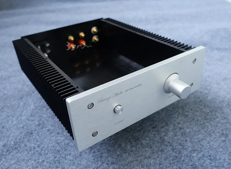 Усилитель мощности чехол в виде ракушки amp шасси Алюминий с konb RCA связывающий столб Ноги аудио diy box