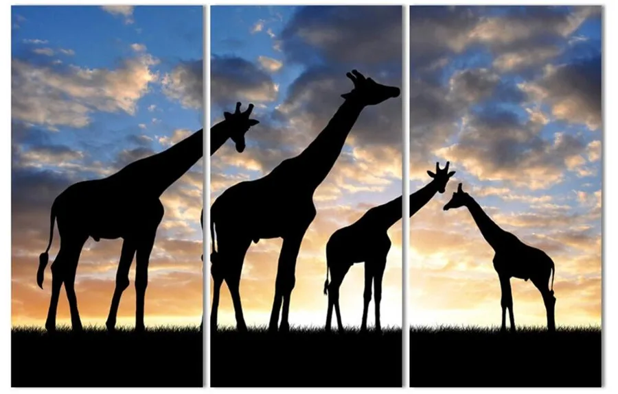 3 шт./компл. абстрактный Африканский ландшафт животное жираф Современная