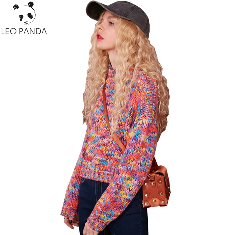 2021 Autumn Winter Plus Size Women Sweater New Fashion Loose Casual Warm High Collar Short Paragraph Ladies Sweaters Female L743 | Женская