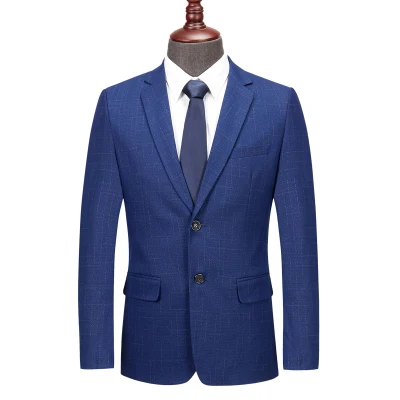 S512 Blue Мужской Блейзер, куртки, осенне-зимняя мужская одежда, приталенный повседневный мужской блейзер, плюс размер, деловой модный мужской пиджак - Цвет: S512 Blue
