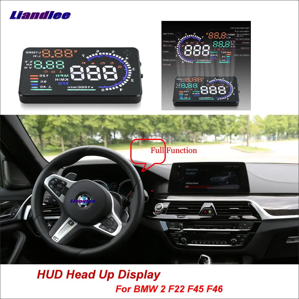 Car HUD Head Up Display For BMW 2 F22 F45 F46 2014-2018 Digital Speedometer Fuel Consumption Projector Screen Detector