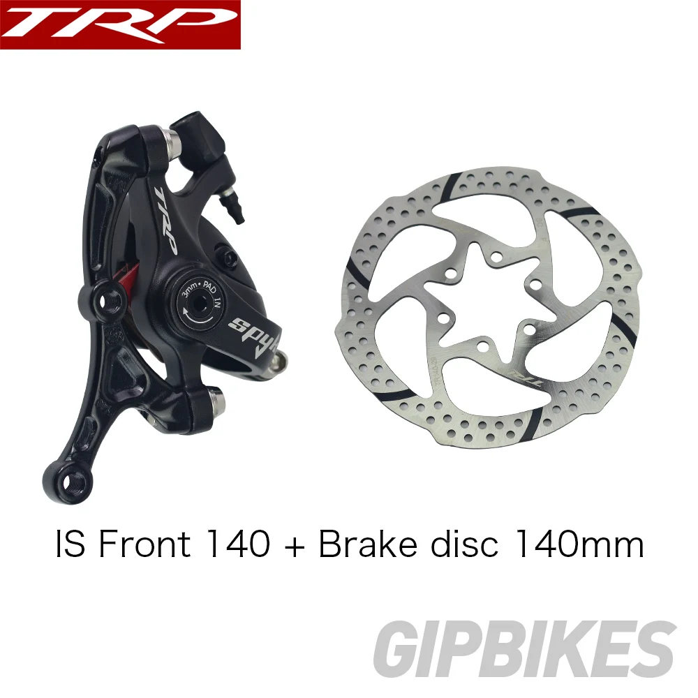 Front 140 disc 140mm TRP SPYKE сплав механические дисковые тормоза суппорт Spyke черные суппорты передние/задние/пара w/или w/o 160 мм диск с адаптером винты - Цвет: Front 140 disc 140mm
