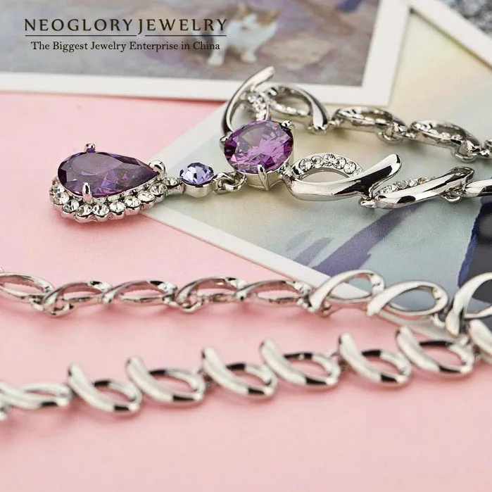 Neoglory aaa циркон Auden стразы очаровательные ювелирные наборы с ожерельем и серьгами