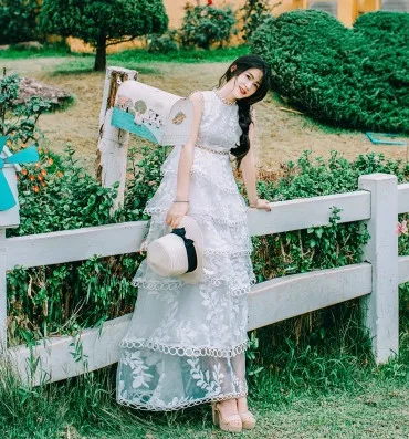 Peiling Дракон 2017 для женщин белого цвета без рукавов свободного покроя с вышивкой и