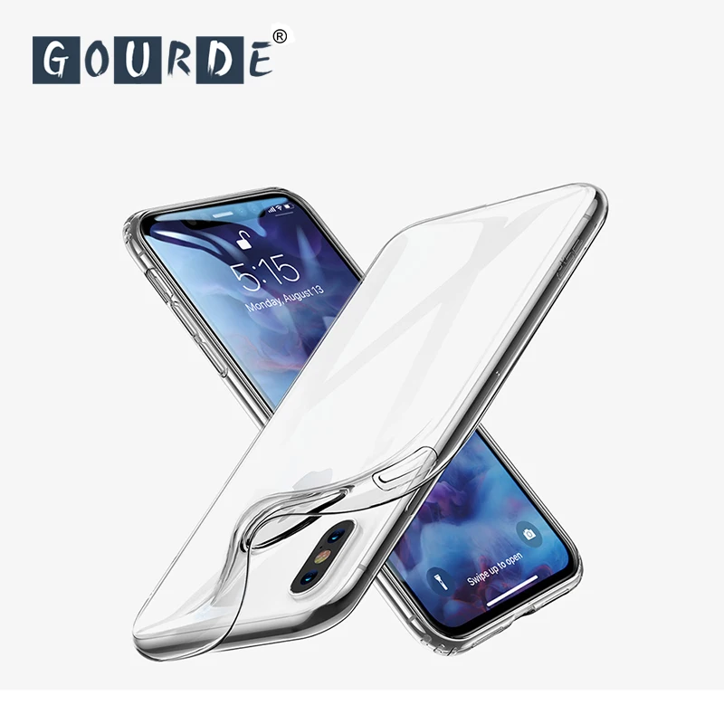 Чехол Gourde для iPhone XS Max прозрачные тонкие чехлы 8Plus XR X 7 6S 6 прозрачный силиконовый
