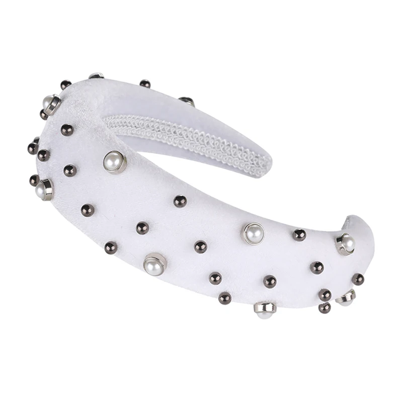 93-B AWAYTR New Retro Velvet Sponge Rhinestone Hairband For Women Padded Headband Girls Hair Accessories Hair Jewelry Free Shipping - Цвет: 93-B