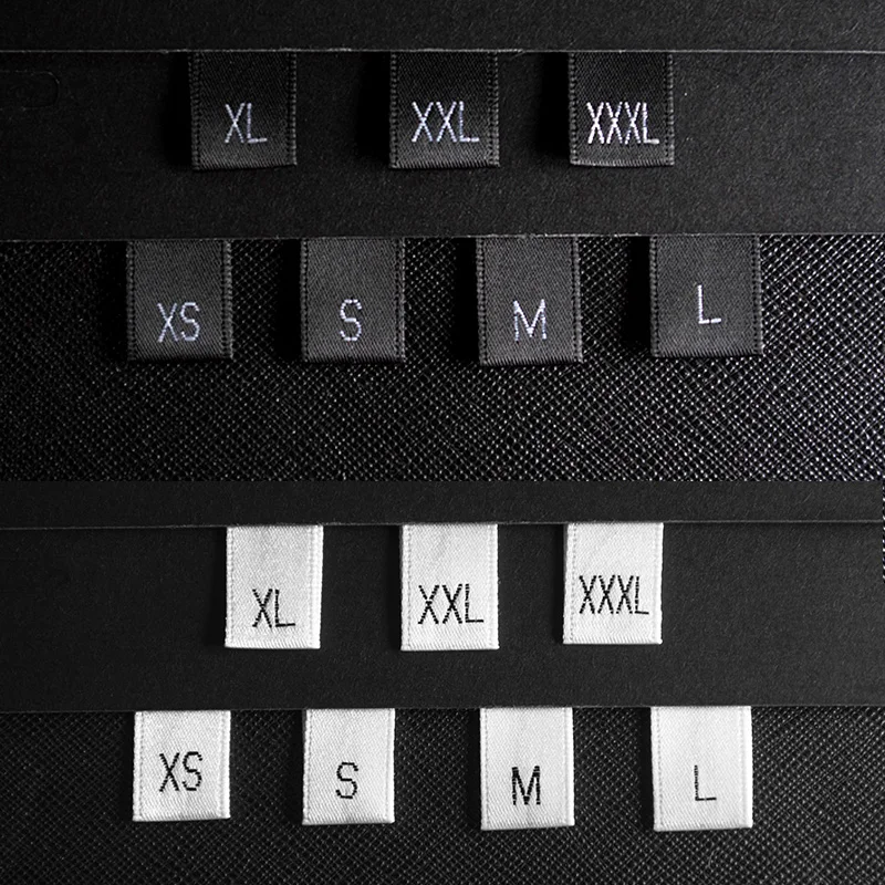 Размеры одежда размеры S M L XL XXL черный белый и XXXL.|Ярлыки для одежды| |