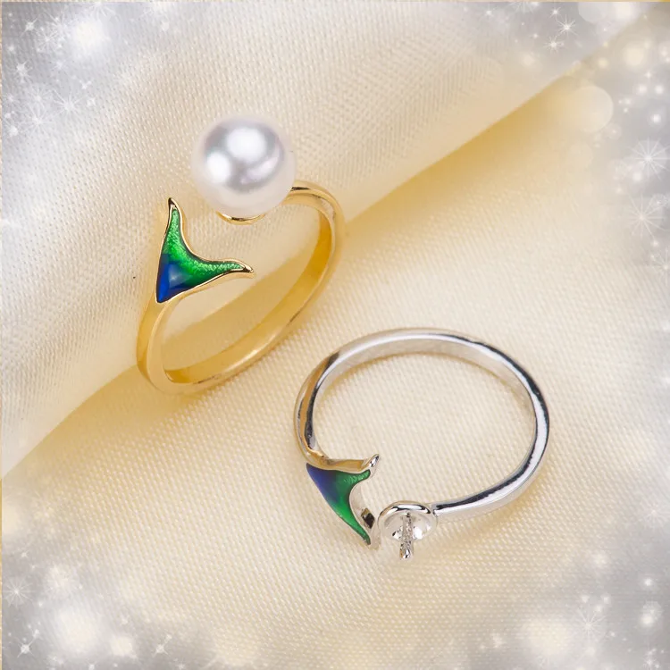 New Design Pearl Ring Setting Mounting Finding Adjustable Jewelry Part Fittings Charm Accessories Silver Jewellery | Украшения и
