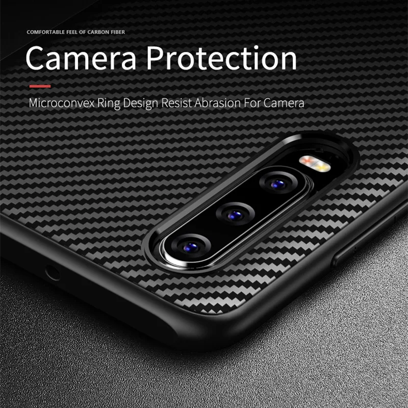 P30 IPAKY Huawei Pro силиконовый чехол Роскошный мягкий ТПУ углеродное волокно задняя