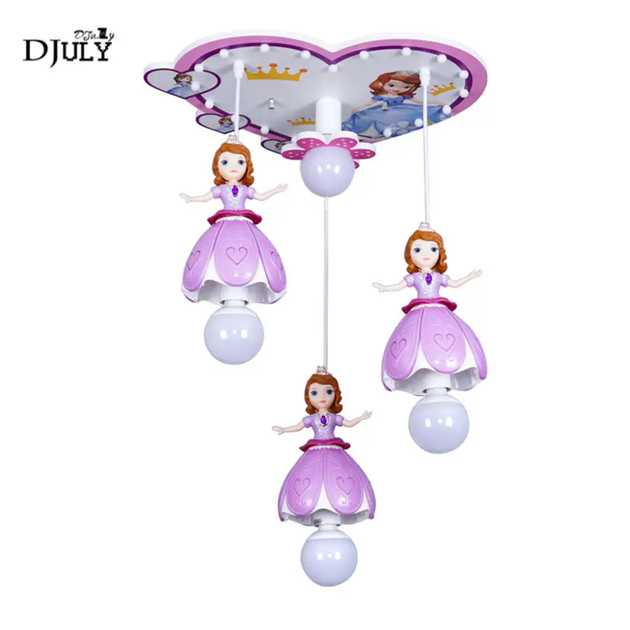 Креативная розовая светодиодная люстра принцессы освещение для детской спальни