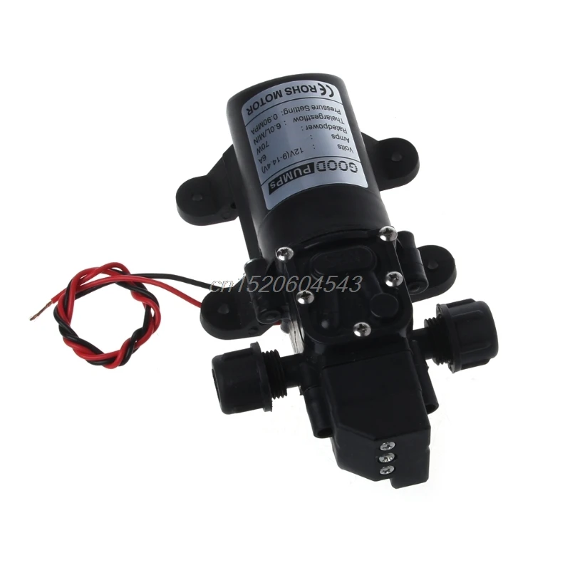 DC 12V 130PSI 6L/мин воды высокой Давление мембранный самовсасывающий насос 70 Вт R06