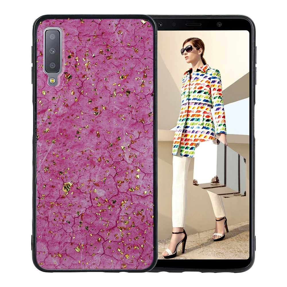 Роскошный блестящий Мраморный чехол для телефона из фольги для samsung Galaxy A7, мягкая задняя крышка из ТПУ, чехол s для samsung A7 A750, блестящий чехол