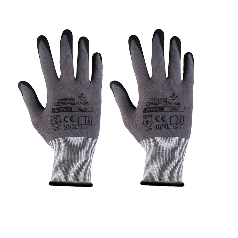 

Mechanics Work Gloves Breathe Waterproof Nitril Coating Safety Garden Gloves Protective Glass ,Gardening ,Construction Gloves