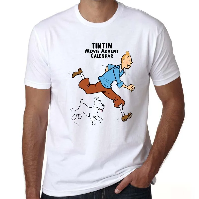 Тинтин дизайнерские футболки Приключения классический анимации мультфильм