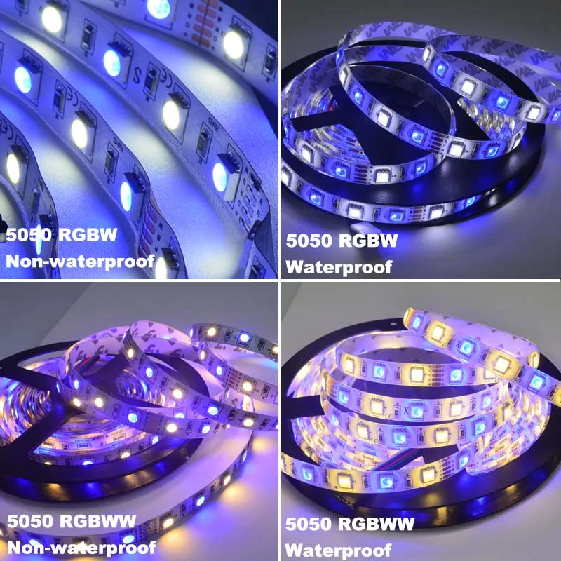 5 м светодиодный ленты RGBW/RGBWW 5050 SMD свет DC12V IP20/IP65 Водонепроницаемый лента + 2 4G пульт
