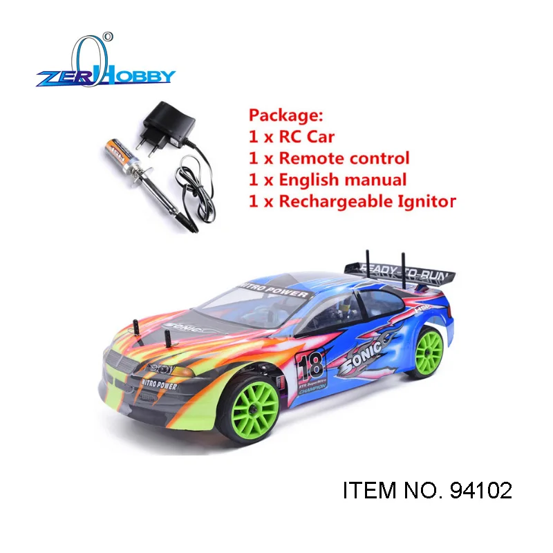 WITH IGNITOR HSP гоночный Радиоуправляемый автомобиль SONIC 94102 1/10 масштаб 4WD на дороге нитро мощность Спорт ралли гонки 18CXP двигатель двойной скорости - Цвет: WITH IGNITOR