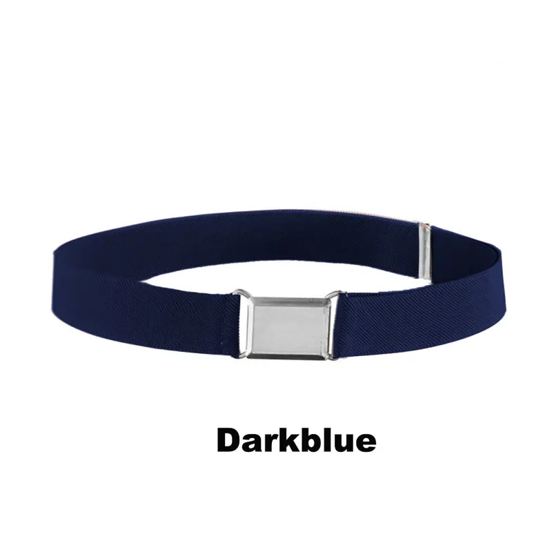 Darkblue Детский эластичный пояс, регулируемый пояс с магнитной пряжкой для мальчиков и девочек, джинсовые штаны - Цвет: Darkblue