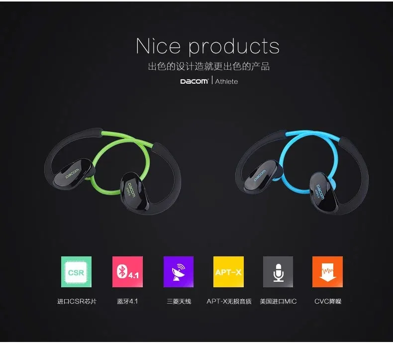 Dacom Athlete bluetooth-гарнитура, Беспроводные спортивные наушники, стерео наушники fone de ouvido с микрофоном и NFC наушники-вкладыши