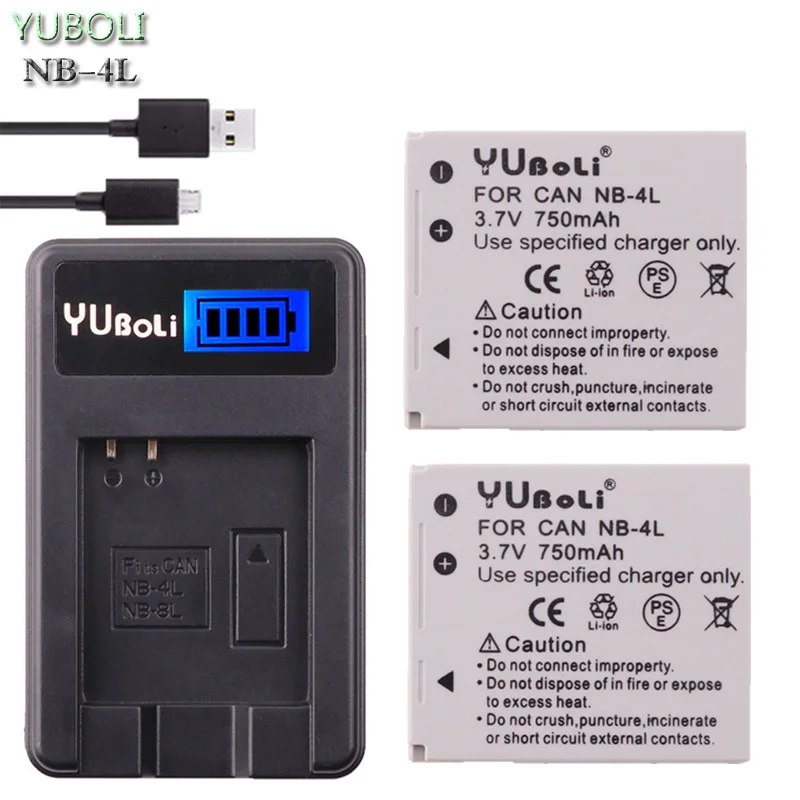 Акумуляторная батарея NB-4L NB 4L NB4L Батарея объектива Цифрового Фотоаппарата Canon IXUS 50 55 60 65 80 75 100 I20 110 115 120 130 117 220 225 Аксессуары для фотоаппаратов - Цвет: charger and 2battery