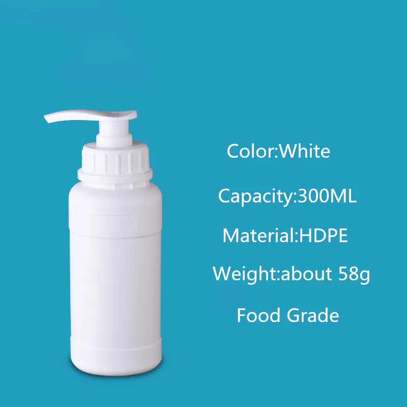 300ml white 250 мл/500 мл/1 л/2 л/3 л пустая пластиковая бутылка с насосом для ванны шампунь жидкий лосьон контейнер для ванной комнаты oragnization - Цвет: 300ml white
