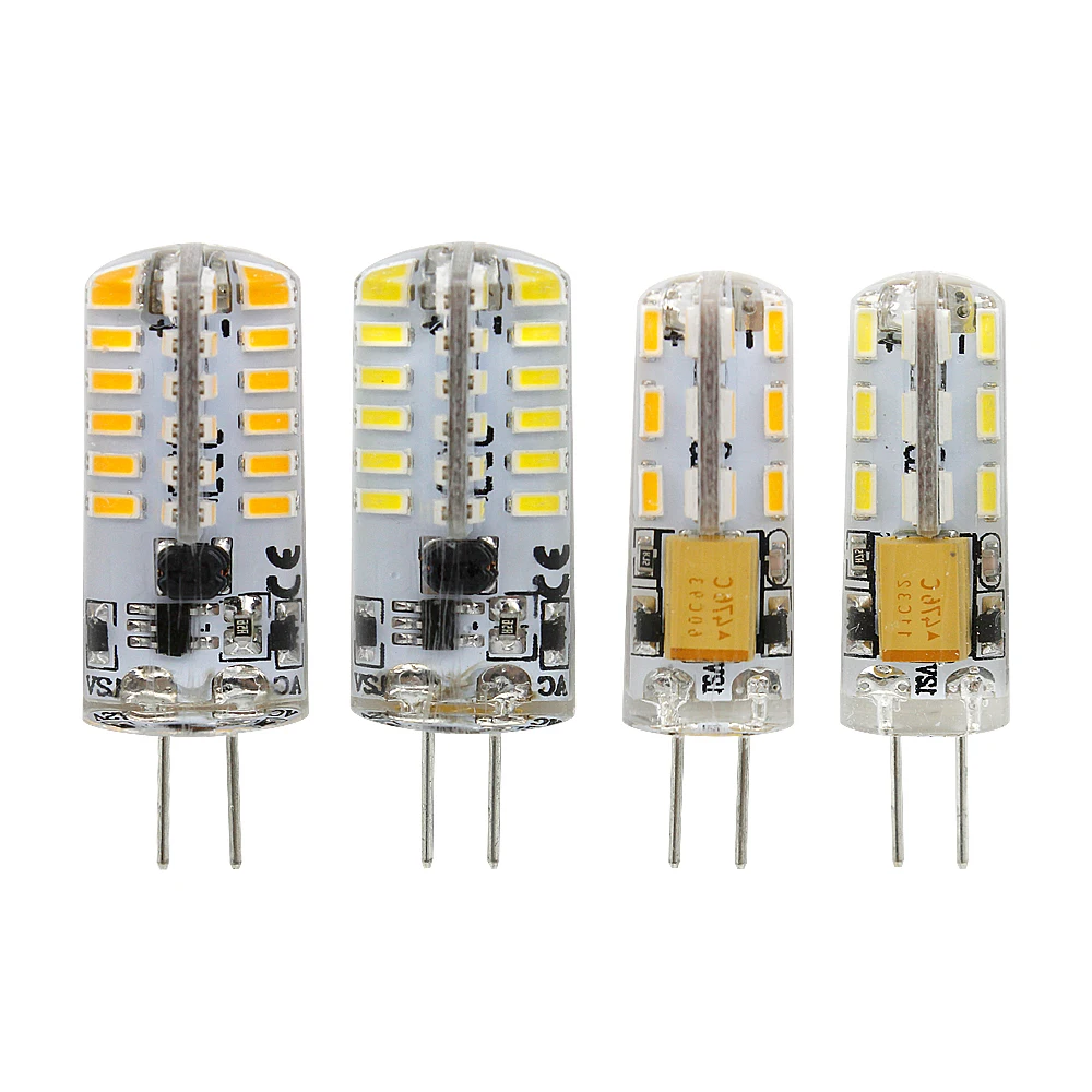 1 шт. светодиодный G4 лампа 3014 SMD затемнения светильник переменного тока DC 12V 110V 220V