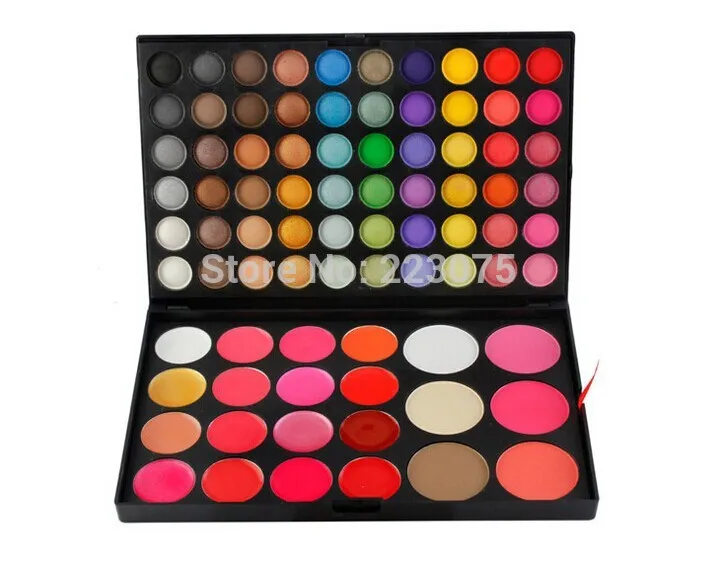 

Косметическая палитра для макияжа, 82 цвета (60 теней для век + 16 блесков для губ + 3 румян + 3 пудры для основы под макияж) в подарок на Рождество