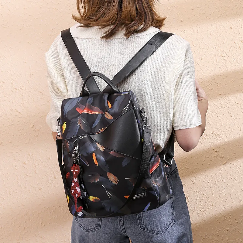 Водонепроницаемый рюкзак в стиле Оксфорд для женщин печати школы Shoulderbags обувь девочек повседневное милый кот кисточкой большой ёмкость дорожные сумки