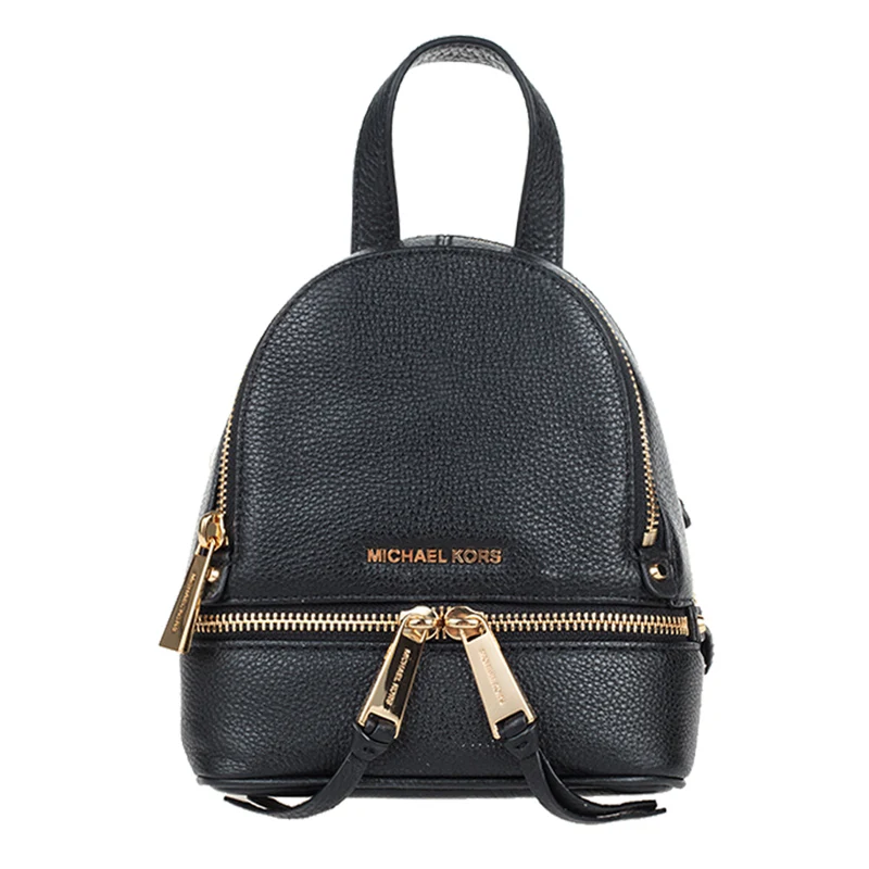 black491738 Подлинный и брендовый Майкл Корс женская сумка рюкзаки и bumbags rhea на молнии женская кожаная школьная сумка(30T6GEZB1L - Цвет: black491738