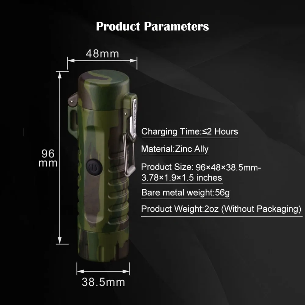 Водостойкая USB плазменная Зажигалка двойная дуга для активный отдых Спорт
