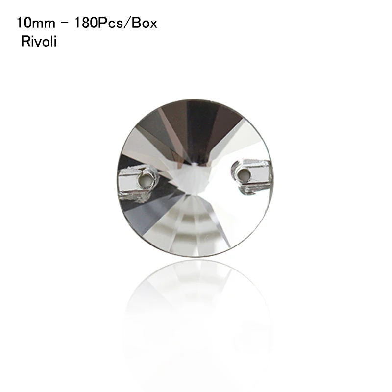 Rivoli - 10mm-180Pcs ААААА кристально чистые пришитые стразы, Золотая основа пришитые камни распорные пуговицы для украшения для одежды - Цвет: Rivoli - 10mm-180Pcs