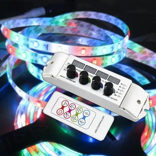DC12V 24V ручка RGBW контроллер с радиочастотным беспроводным пультом дистанционного
