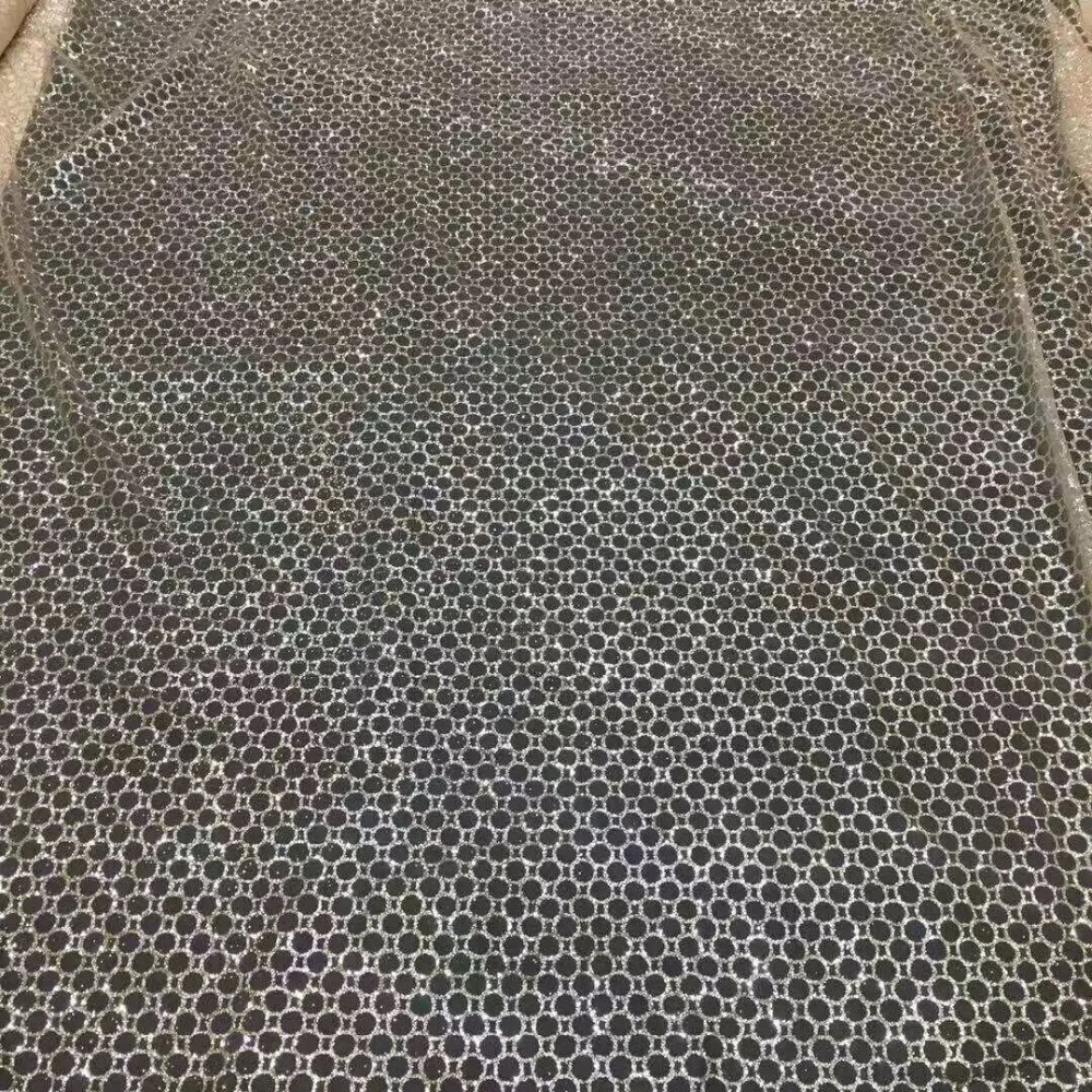 shinning (5yards/pc) Anan-11151 glued glitter African French net lace fabric for dress | Дом и сад
