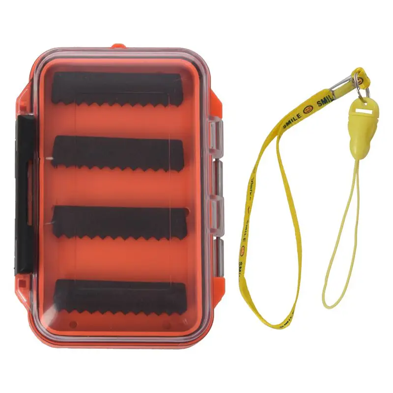 Orange Double side Waterproof pocket Fly fishing box Slid foam insert Hold 170 flies - Цвет: Orange