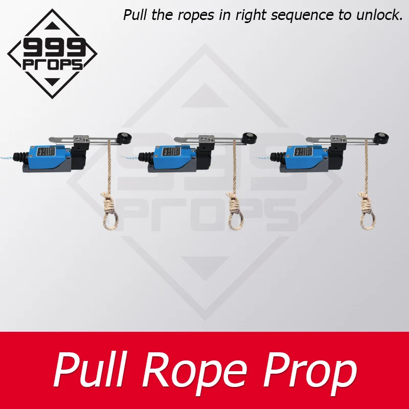 Room escape Pull Rope Prop puzzle room  pulling the rope switches in correct order to open door escape customized props