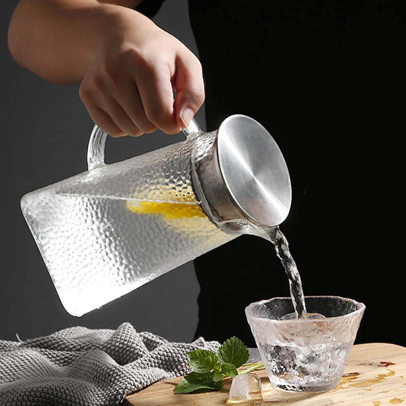 Стеклянный кувшин, бутылка для холодной воды, забитая квадратная, высокая термостойкость, нагреваемый, 1800 мл, 1500 мл, 1200 мл, 1000 мл