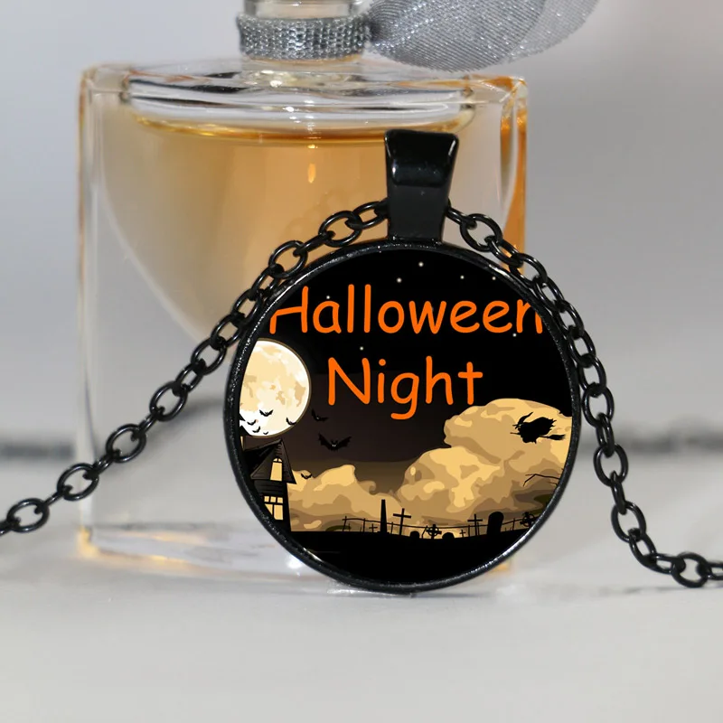 Оптовая продажа ожерелье в виде летучей мыши на Хэллоуин подвеска всю Луну