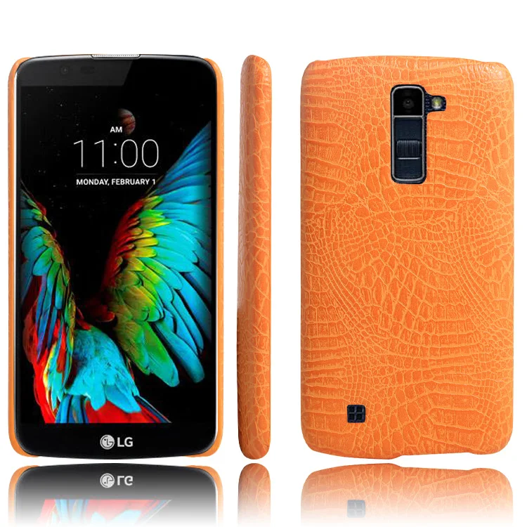 Роскошный кожаный чехол с узором крокодиловая Змея для LG K10 2016 противоударный