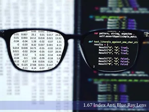 Линзы для очков с защитой от сисветильник, асферические линзы с защитой от царапин, антибликовые оптические линзы, индекс 1,67