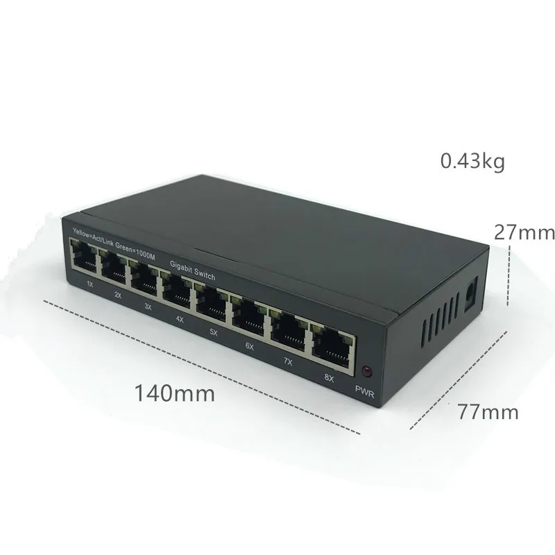 Управление 8 портами 10/100/1000 Мбит/с PoE Ethernet коммутатор управляемый с 2 гигабитными