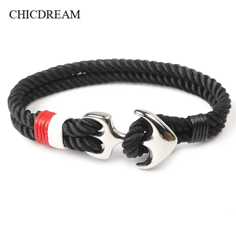 Ocaen ретро якорь браслеты для мужчин шарм морское выживание веревка цепь Паракорд
