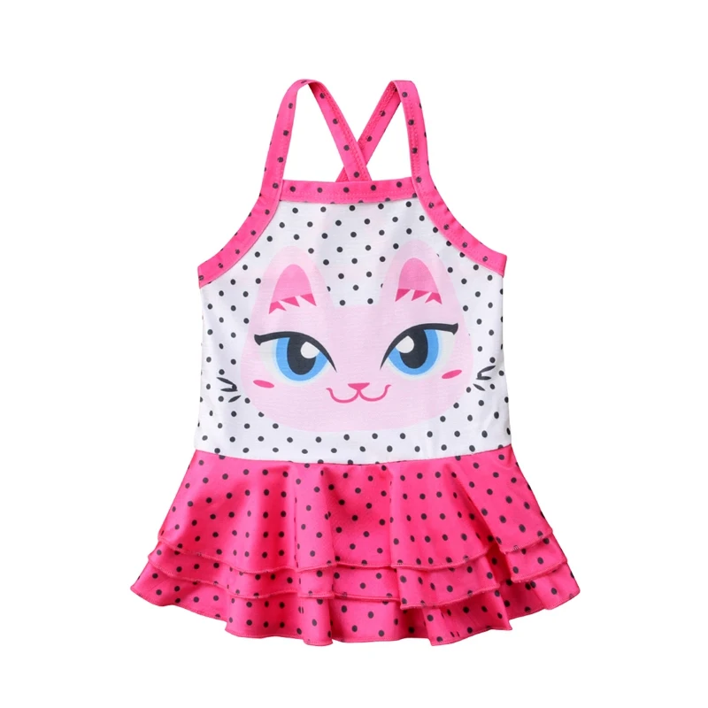 2018 Детский комбинезон пачка для девочек купальный костюм в горошек с принтом